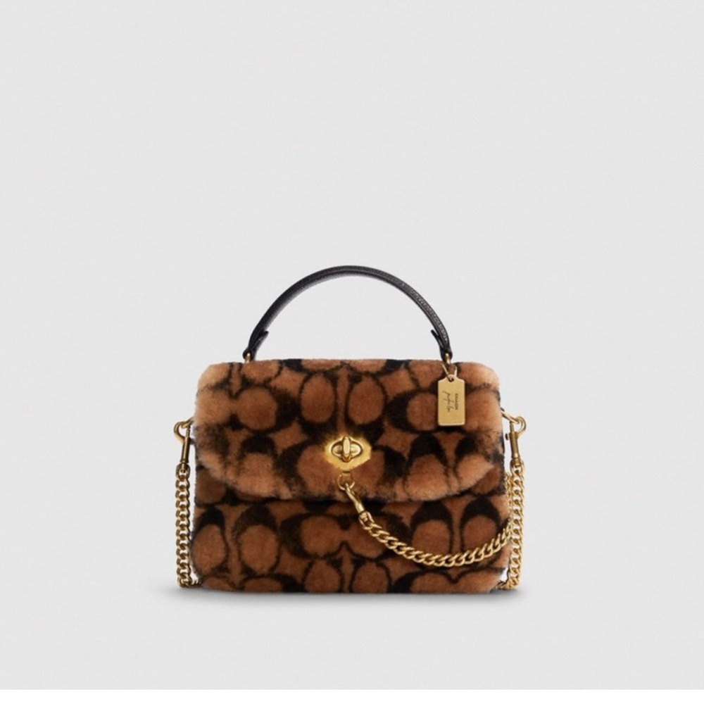 Coach X Jennifer Lopez Marlie Top Handle Satchel in Signature Shearling